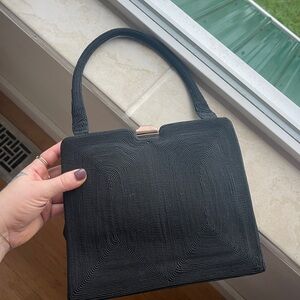 Genuine Vintage 1940s Cordé Black Women's Handbag Made in England